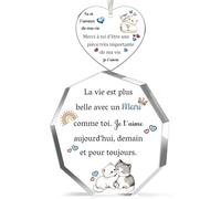 Mari Cadeaux Mon Homme 2Pièces Ensemble Plaque Acrylique Nonagone Cœur Ornement Suspendu Anniversaire Mon Amour Apprécier Saint-Valentin Anniversaire De Mariage Noël Âme Sœur Souvenir Retraité