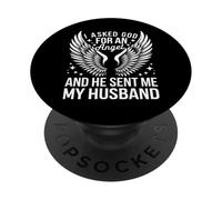 Mari, J'Ai demandé Un Ange à Dieu et il m'a envoyé Mon Mari PopSockets PopGrip Adhésif