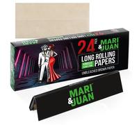 Mari & Juan Papiers à Rouler Long I 24 carnets de 32 Feuille a Rouler I Slim King Size, Brun et Unbleached pour Un Usage Durable I Feuille Slim I Papiers Long I Rolling Paper I Feuille rouleus (24)