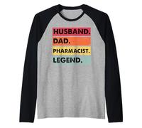 Mari Papa Pharmacien Légende Drôle Technicien Pharmacie Homme Manche Raglan