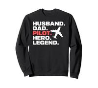 Mari Papa Pilote Héros Légende Citation Vol Sweatshirt