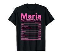 Maria Nom Nutrition Faits Personnalisés Femmes Fille Rose Mignon T-Shirt