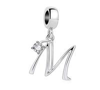 MariaFonte Breloque Charm New 2024 Lettre Initiale Nom Alphabet Pendentifs Original Offres Charming Bead Argent 925 Maman Bead Compatible Rose Porte-Bonheur Famille Noël Femme Bracelet Or Fille Soeur