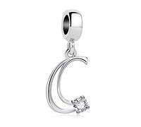MariaFonte Breloque Charm New 2024 Lettre Initiale Nom Alphabet Pendentifs Original Offres Charming Bead Argent 925 Maman Bead Compatible Rose Porte-Bonheur Famille Noël Femme Bracelet Or Fille Soeur