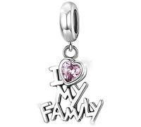 MariaFonte Breloque Charm New 2025 Amour Love Family Pendentif Original Charming Bead Argent 925 Coeur Maman Compatible Rose Porte-bonheur Famille Noël Femme Bracelet Set Bracelet Infini Dad