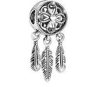 MariaFonte Breloque Charm New 2025 Dreamcatcher Attrapeur Rêves Pendentif Original Charming Bead Argent 925 Coeur Maman Compatible Rose Porte-bonheur Famille Noël Femme Bracelet Fille Bracelet