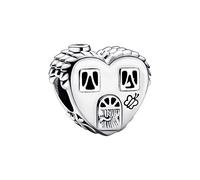 MariaFonte Breloque Charm New 2025 Petite Maison Coeur Happy Place Pendentifs Original Bead Argent 925 Maman Compatible Rose Porte-bonheur Famille Noël Femme Bracelet Or Fille Infini Bracelet