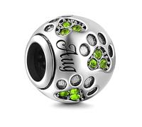 MariaFonte Charm New 2024 Patte Mois Août Anniversaire Remise de Diplôme Pendentifs Original Charming Beads Argent 925 Maman Bead Compatibles Porte Bonheur Cœur Famille Noël Femme Bracelet