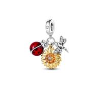 MariaFonte Charm Nouveau 2025 Compatible Toutes Les Marques Pendentif Coccinelle, Soleil, Libellule Anniversaire Pendentifs Original Bead Argent 925 Perle Maman Porte-Bonheur Coeur Noël Zircone