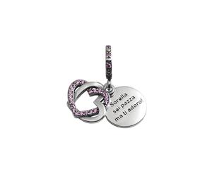 MariaFonte Charm, nouveauté 2025, compatible avec toutes les marques. Pendentif sœur, bijou célébrant un lien unique et indissoluble anniversaire original en argent 925 porte-bonheur en forme de cœur