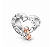 MariaFonte Pendentif Amour Amitié Sœur Compatible Toutes Les Marques Cœur Boussole Charm Argentée Breloque Bead
