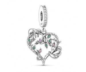 MariaFonte Pendentif Amour Amitié Sœur Compatible Toutes Les Marques Cœur Boussole Charm Argentée Breloque Bead