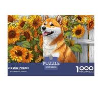 Mariagame12_A_Cute_Shiba_Inu_Sitting_and_Smiling_in_Front_of_su_32d8d997-6d8a-4fc9-99ce-384850b59721 Pièces Imbriquées Durables Loisir pour Le Temps Libre, Les Soirées, Les W nds Et Les Périodes