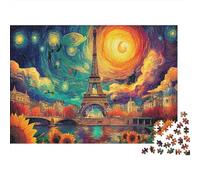 Mariage à Paris 1000 pièces Puzzle Border Collie en Village pour Adultes Carton épais Relaxation Jeu Difficile Décoration Murale & Cadeaux 70x50cm/1000pcs