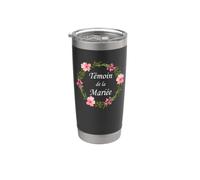 Mariage copines evjf femme fleurs Témoin de la mariée Gobelet isotherme en acier inoxydable double paroi