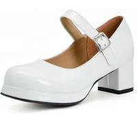 Mariage De Mariée Grande Taille Sweet Lolita Girls Rouge Noir Boucle Décoration Casual Mary Janes Plate-Forme Chaussures, White, 8 UK