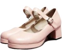 Mariage De Mariée Grande Taille Sweet Lolita Girls Rouge Noir Boucle Décoration Casual Mary Janes Plate-Forme Chaussures, Matt Leather B, 16 UK