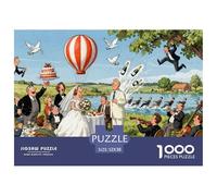 Mariage en Plein air à la Campagne Puzzle en Bois Imperméable DIY Puzzles De 1000 Pièces pour Adultes Amusant Jeux Éducatifs