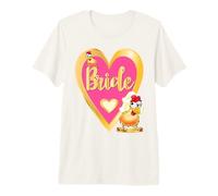Mariage EVJF Poules Poulets Anglaise Bride Mariée T-Shirt Haut de Gamme