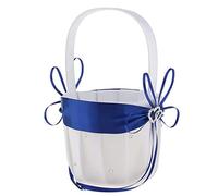 Mariage Fleur Panier de Fleurs Panier Panier Double Coeur Satin Mariage Fleur Fleur Panier de Fleurs Blanc Bleu Bleu Fleur Fille Paniers pour Les Mariages