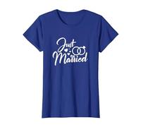 Mariage Juste marié Couples mariés Correspondance T-Shirt, Femme, Bleu Royal, M