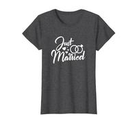 Mariage Juste marié Couples mariés Correspondance T-Shirt, Femme, Chiné Foncé, 3XL