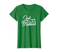 Mariage Juste marié Couples mariés Correspondance T-Shirt, Femme, Vert Kelly, M