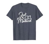 Mariage Juste marié Couples mariés Correspondance T-Shirt, Homme, Bleu Chiné, XXL