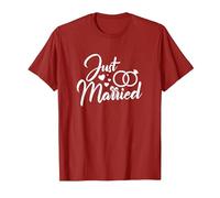 Mariage Juste marié Couples mariés Correspondance T-Shirt, Homme, Canneberge, S