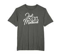 Mariage Juste marié Couples mariés Correspondance T-Shirt, Homme Grandes Tailles, Asphalte, 5X Tall