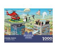 Mariage sur l'hélipode sur Le Toit Puzzle en Bois Imperméable DIY Puzzles De 1000 Pièces pour Adultes Impossible Jeux De Stimulants