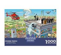 Mariage sur l'hélipode sur Le Toit Puzzle en Bois Imperméable DIY Puzzles De 1000 Pièces pour Adultes Cadeaux Impossible Jeux De Stimulants