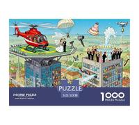Mariage sur l'hélipode sur Le Toit Puzzle en Bois Imperméable DIY Puzzles De 1000 Pièces pour Adultes Coloré Jeux Éducatifs
