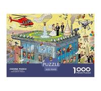 Mariage sur l'hélipode sur Le Toit Puzzle en Bois Imperméable DIY Puzzles De 1000 Pièces pour Adultes Cadeaux Défi Et Casse-tête Jeux De Stimulants