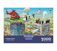 Mariage sur l'hélipode sur Le Toit Puzzle en Bois Imperméable DIY Puzzles De 1000 Pièces pour Adultes Impossible Jeux Éducatifs