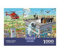 Mariage sur l'hélipode sur Le Toit Puzzle en Bois Imperméable Puzzles De 1000 Pièces pour Adultes Cadeaux Impossible De Décoration pour La Maison