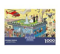 Mariage sur l'hélipode sur Le Toit Puzzle en Bois Imperméable Puzzles De 1000 Pièces pour Adultes Cadeaux Défi Et Casse-tête Jeux De Stimulants