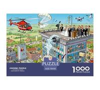 Mariage sur l'hélipode sur Le Toit Puzzle en Bois Imperméable Puzzles De 1000 Pièces pour Adultes Coloré De Décoration pour La Maison