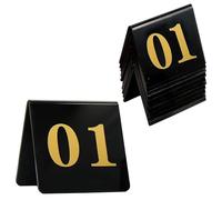 Mariage Table Numéro Plaque 8x8cm, Panneau De Table En Acrylique Pour Restaurants Cafés, 1-25 1-50 1-100 Double Face Triangulaire Signe De La Tente, Lisse Et Facile À Nettoyer(1-100)