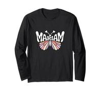Mariam Butterfly - Word Art personnalisé avec nom Mignon Manche Longue