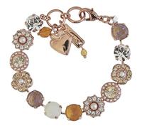 Mariana Bracelet plastron rose doré beurre de noix de pécan grand cristal floral mosaïque neutre 4045/1 1153rg, cristal inconnu, Cristal, Non connu