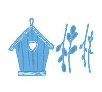 Marianne Design Creatables Matrices de Découpe et Embossing, Chats et Nichoirs, pour Projects de Loisirs Créatifs avec du Papier, Métal, Bleu Clair, 16,1 x 11,3 cm