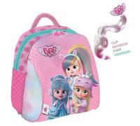 Maricart Sac à dos maternelle BFF by Cry Babies avec clip Hair rainbow Ciocca extension + porte-goûter cadeau, multicolore, S