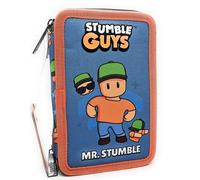 Maricart | Trousse à 3 compartiments, trousse complète de 44 pièces à trois fermetures éclair avec porte-stylo - Stumble Guys