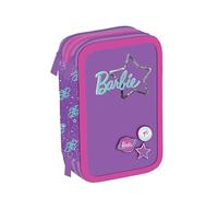 Maricart | Trousse à trois compartiments pour enfant ou fille d'école primaire, trousse complète de 44 pièces à trois fermetures éclair avec porte-stylo, Barbie, Trousse à 3 fermetures éclair - 44