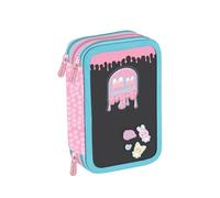 Maricart | Trousse à trois compartiments pour enfant ou fille d'école primaire, trousse complète de 44 pièces à trois fermetures éclair avec porte-stylo, Pastel au lait, 12 x 6 x 19,5 cm, Trousse