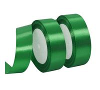 MARICATO 2 Rouleau Vert Ruban de satin 20 mm x 23 m - Pour Décoration de Cadeau, Ruban Tissu, Ruban Mariage, Ruban Cadeau, Baptême et Anniversaire, Ruban Décoratif en Satin, Emballage Cadeau