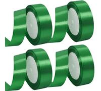 MARICATO 4 Rouleau Vert Ruban de satin 25 mm x 23 m - Pour Décoration de Cadeau, Ruban Tissu, Ruban Mariage, Ruban Cadeau, Baptême et Anniversaire, Ruban Décoratif en Satin, Emballage Cadeau