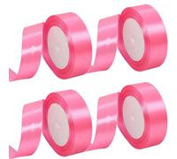 MARICATO 4 Rouleaux Rose Clair Ruban de Satin 25 mm x 23 m - Pour Décoration, Mariage, Baptême et Anniversaire - Emballage Cadeau Décoratif
