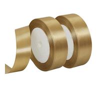 MARICATO Rouleau Doré Ruban de Satin 20 mm x 23 m - Pour Décoration, Mariage, Baptême et Anniversaire - Ruban Décoratif en Tissu pour Emballage Cadeau
